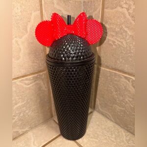 Black Studded Tumbler with Red Bow